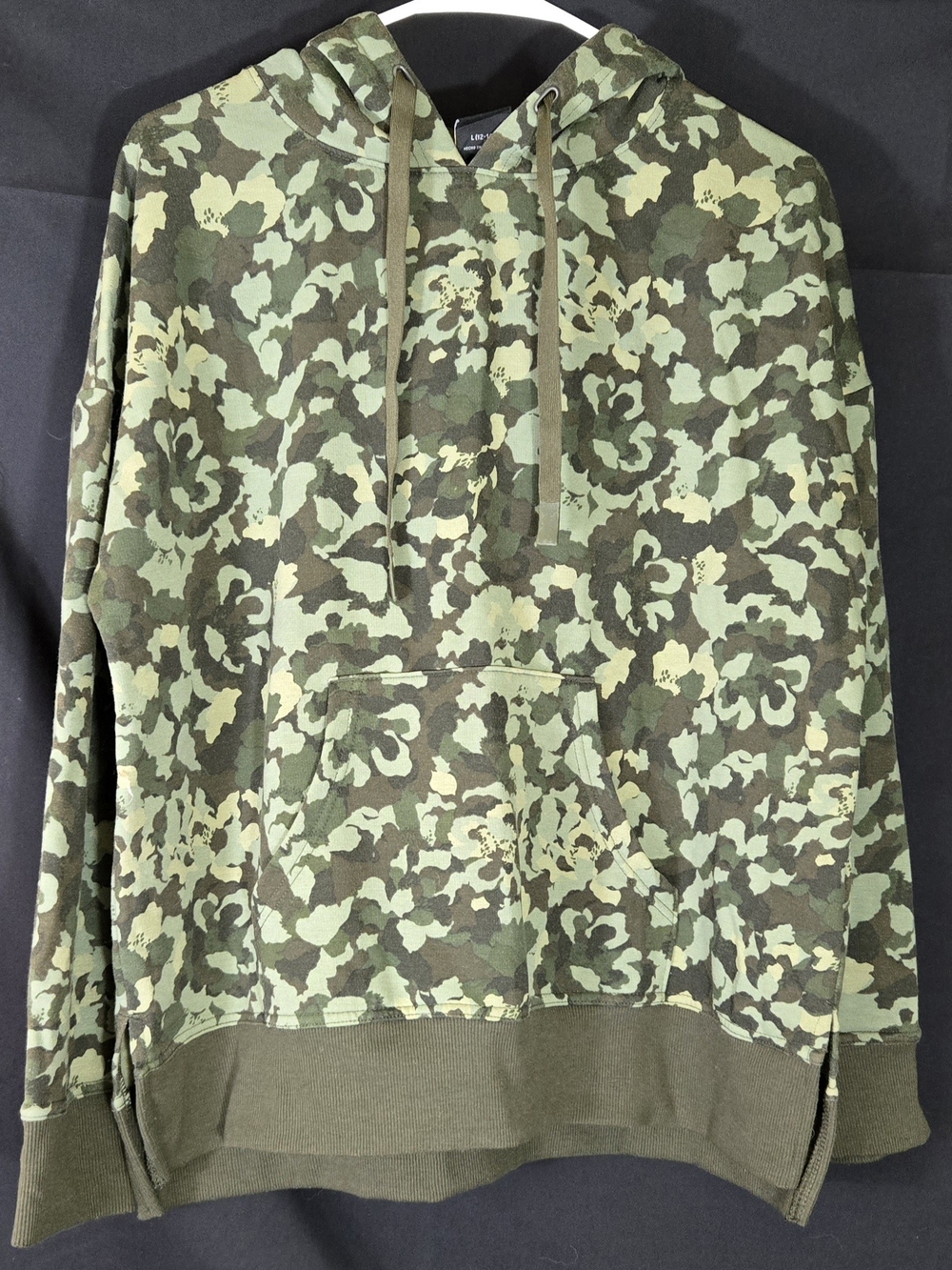 Athletic Works Olive & Light Green Camouflage Crewneck Hoodie